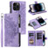 iPhone 13 Pro Max Multi-Card Totem Zipper Leather Phone Case - Purple