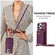 iPhone 13 Pro Max Vertical Card Bag Ring Holder Phone Case with Dual Lanyard - Dark Purple