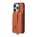 iPhone 13 Pro Max ABEEL Carbon Fiber RFID Card Holder Phone Case - Brown