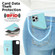 iPhone 13 Pro Max Rhombic MagSafe RFID Anti-Theft Wallet Leather Phone Case - Sky Blue