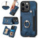 iPhone 13 Pro Max Retro Skin-feel Ring Multi-card Wallet Phone Case - Blue