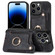 iPhone 13 Pro Max Retro Skin-feel Ring Multi-card Wallet Phone Case - Black