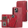 iPhone 13 Pro Max Strong Magnetic Detachable Horizontal Flip Leather Case with Card Slots & Wallet  - Red