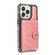 iPhone 13 Pro Max Wallet Card Shockproof Phone Case - Rose Gold