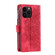 iPhone 13 Pro Max Multi-Card Totem Zipper Leather Phone Case - Red