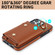 iPhone 13 Pro Max Zipper Card Bag Phone Case with Dual Lanyard - Brown