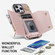 iPhone 13 Pro Max Zipper Card Bag Phone Case with Dual Lanyard - Rose Gold