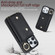 iPhone 13 Pro Max Zipper Card Bag Phone Case with Dual Lanyard - Black