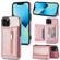 iPhone 13 Pro Max Zipper Card Holder Phone Case  - Rose Gold