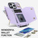 iPhone 13 Pro Max Zipper Card Bag Phone Case with Dual Lanyard - Purple