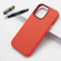iPhone 13 Pro Max Lamb Grain PU Back Cover Phone Case - Red