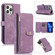 iPhone 13 Pro Max Dream 9-Card Wallet Zipper Bag Leather Phone Case - Purple