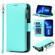 iPhone 13 Pro Max Microfiber Zipper Horizontal Flip Leather Case with Holder & Card Slots & Wallet  - Mint Green
