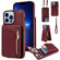 iPhone 13 Pro Max Crossbody Lanyard Zipper Wallet Leather Phone Case - Wine Red