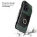 iPhone 13 Pro Max Fierre Shann Oil Wax Texture Genuine Leather Back Cover Case with 360 Degree Rotation Holder & Card Slot  - Black