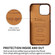 iPhone 13 Pro Max Fierre Shann Oil Wax Texture Genuine Leather Back Cover Case with 360 Degree Rotation Holder & Card Slot  - Brown