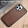 iPhone 13 Pro Max ICARER Cowhide Leather TPU Back Phone Case  - Brown
