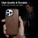 iPhone 13 Pro Max ICARER Cowhide Leather TPU Back Phone Case  - Black