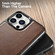 iPhone 13 Pro Max ICARER Cowhide Leather TPU Back Phone Case  - Black