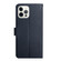 iPhone 13 Pro Max Genuine Leather Fingerprint-proof Horizontal Flip Phone Case  - Blue