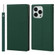 iPhone 13 Pro Max Litchi Texture Genuine Leather Phone Case With Lanyard & Holder & Card Slots & Wallet  - Dark Green