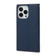 iPhone 13 Pro Max Litchi Texture Genuine Leather Phone Case With Lanyard & Holder & Card Slots & Wallet  - Dark Blue