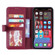 iPhone 13 Pro Max GEBEI Top-grain Leather Horizontal Flip Protective Case with Holder & Card Slots & Wallet & Photo Frame  - Red Wine
