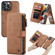 iPhone 13 Pro Max CaseMe 007 Multifunctional Detachable Billfold Phone Leather Case  - Brown