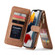 iPhone 13 Pro Max CaseMe 007 Multifunctional Detachable Billfold Phone Leather Case  - Brown