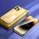 iPhone 13 Pro Max Colorful Stainless Steel Phone Case - Gold