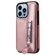 iPhone 13 Pro Solid Color Double Buckle Zipper Shockproof Phone Case  - Rose Gold
