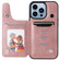 iPhone 13 Pro Solid Color Double Buckle Zipper Shockproof Phone Case  - Rose Gold