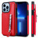 iPhone 13 Pro Solid Color Double Buckle Zipper Shockproof Phone Case  - Red