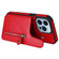 iPhone 13 Pro Solid Color Double Buckle Zipper Shockproof Phone Case  - Red
