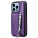iPhone 13 Pro Solid Color Double Buckle Zipper Shockproof Phone Case  - Purple
