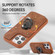 iPhone 14 Pro Armor Ring Wallet Back Cover Phone Case - Brown