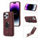 iPhone 14 Pro Armor Ring Wallet Back Cover Phone Case - Wine Red