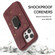 iPhone 14 Pro Armor Ring Wallet Back Cover Phone Case - Wine Red