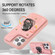 iPhone 14 Pro Armor Ring Wallet Back Cover Phone Case - Pink