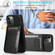 iPhone 13 Pro Solid Color PC + TPU Protective Case with Holder & Card Slots  - Black
