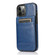 iPhone 13 Pro Solid Color PC + TPU Protective Case with Holder & Card Slots  - Blue