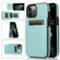 iPhone 13 Pro Solid Color PC + TPU Protective Case with Holder & Card Slots  - Green