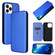 iPhone 13 Pro Carbon Fiber Texture Horizontal Flip TPU + PC + PU Leather Case with Card Slot  - Blue
