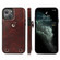 iPhone 13 Pro Shockproof PU Leather + TPU Protective Case with Card Slot & Lanyard  - Brown