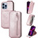 iPhone 13 Pro Zipper Wallet Vertical Flip Leather Phone Case  - Rose Gold