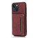 iPhone 13 Pro Three-fold Leather Phone Case with Card Slot & Wallet & Holder  - Wine Red