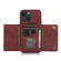 iPhone 13 Pro Three-fold Leather Phone Case with Card Slot & Wallet & Holder  - Wine Red
