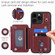 iPhone 13 Pro Zipper Card Slots RFID Phone Case - Wine Red