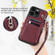 iPhone 13 Pro Zipper Card Slots RFID Phone Case - Wine Red