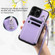 iPhone 13 Pro Zipper Card Slots RFID Phone Case - Purple